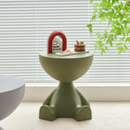 Side Table, Circle Coffee Table, Nightstand, Small End Table Accent Living Room Bedroom Balcony Office, Bedside Home Decor for Living Room, Bedroom, Small Spaces, Easy Assembly (Green)