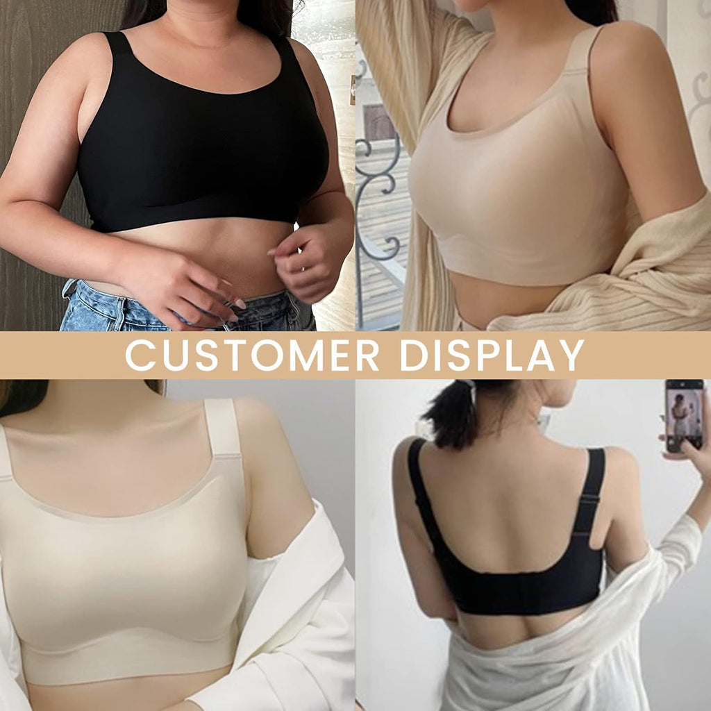 FORLEST Minimizer Bras for Women Full Coverage, Deep Cup Bra Hides Back Fat, Wireless Seamless Bras for Women No Underwire
