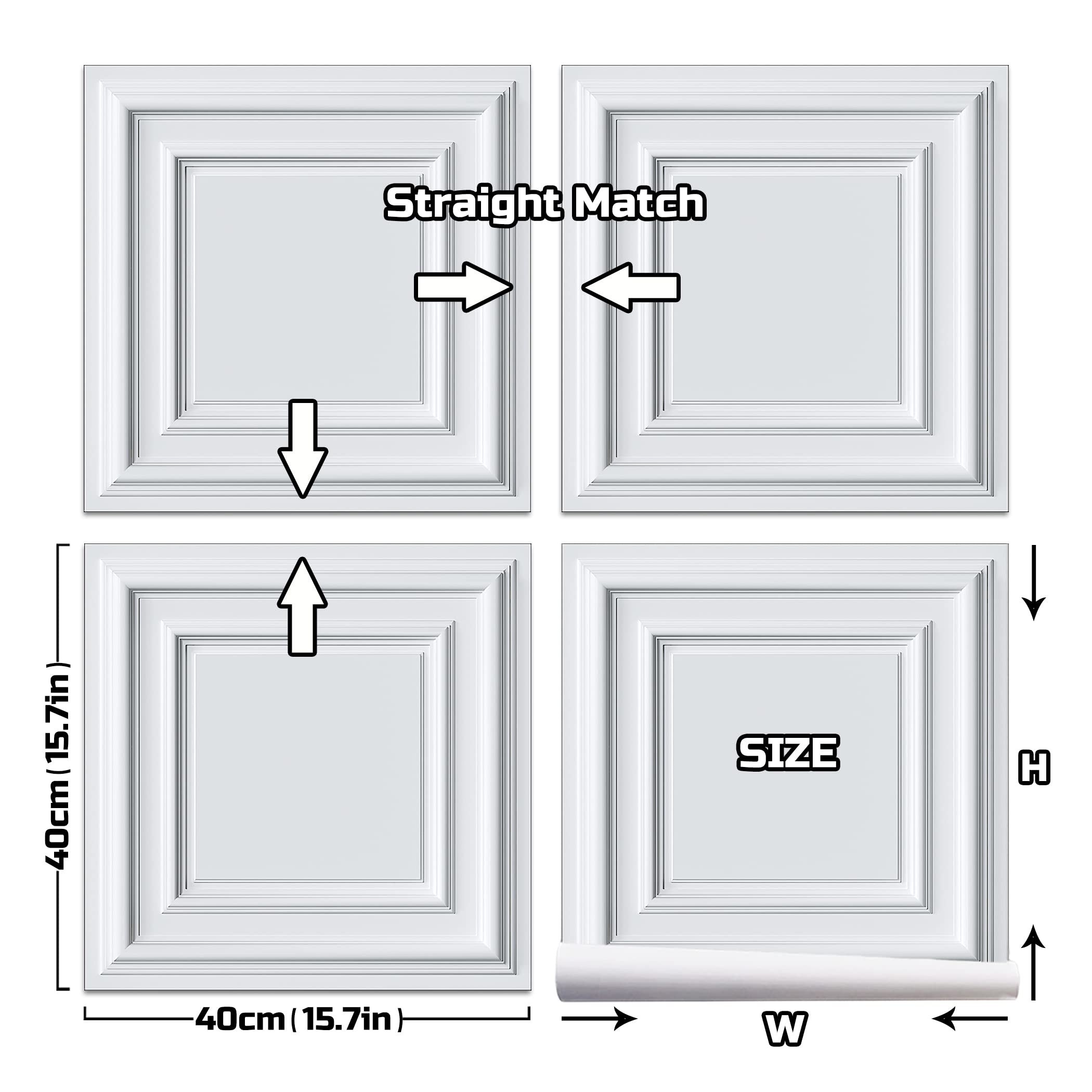 AMAZING WALL Ev Soyulabilir ve Yapıştırılabilir 3D Görünümlü Wainscot Tahta Panel Duvar Kağıdı Kendinden Yapışkanlı Yatak Odası