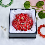 Trinket Box Pomegranate Fruit Gold Plated Crystal Enameled Jewelry Holder Small Home Decor Gifts for Women, Men