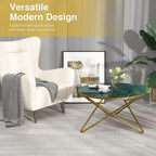 HLR Round Coffee Table with Green Faux Marble Top