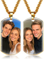 Picture Necklace Personalized Photo, Custom Necklace for Men Customized Engraved Necklace with Photo Text Memorial Gifts for Women Dad Mom