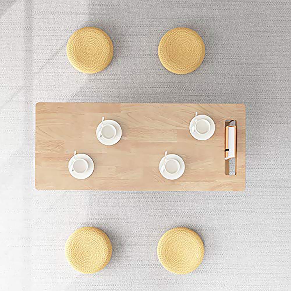 WoodShine Mid Century Modern Mini-Swing Wooden Coffee/Tea Table, Japanese Low Floor Desk, Real Solid Wood Side Tables with Storage for Home Living Room,Office,Length of 31.50 inches,Natural