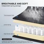 GTPLAYER Gaming Chair, Computer Office Chair with Pocket Spring Cushion, Linkage Armrests and Footrest, High Back Ergonomic Computer Chair with Lumbar Support Task Chair with Footrest(Black)