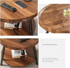 Round Coffee Table, Modern Simple Double-Layer Sofa Side Table/Bedside Table, Corner Table in Balcony Living Room, Tea Table (Color : A, Size : 50cm)