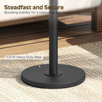 Round Side Table, Tall Drink End Table for Small Spaces, Pedestal Style Martini Side Table in Living Room, Bedroom, Dormitory, Marble Black and Black ET30BM