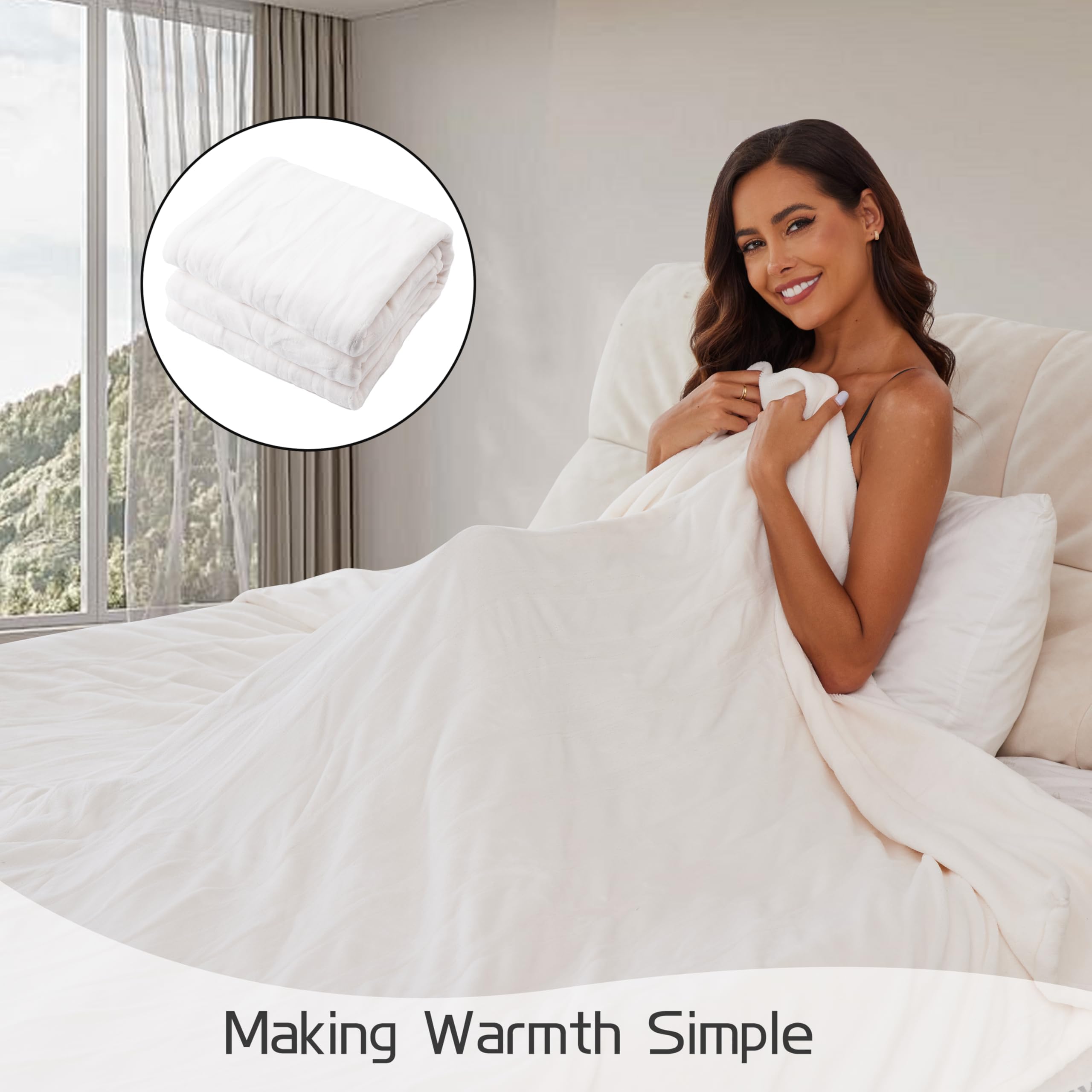 Coperta Elettrica Riscaldata 72"x84" Taglia Completa, Morbido Pile di Corallo con 4 Livelli di Riscaldamento e Spegnimento Automatico dopo 10 Ore, Lavabile in Lavatrice, Tessuto Morbido e Accogliente per la Casa, Grigio Scuro