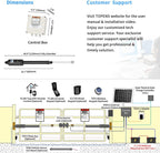 TOPENS AD8S Automatic Solar Gate Opener for Heavy Duty Dual Swing Gates Up to 18ft per Arm, Dual Swing Gate Operator Battery Powered with Remote Control Kit Gate Motor Solar Panel Included
