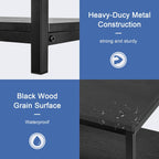 YSSOA Black 2-Tier Coffee Table with Shelf for Living Room and Office