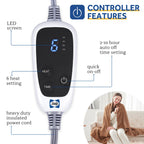 SEALY Electric Blanket Throw, Flannel Heated Blanket with 6 Heat Settings & 2-10 Hours Auto Shut Off, Fast Heating & Machine Washable for Home Office Use, 50x60 Inch, Light Grey