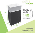 30 Gallon Disposable Pop-Up Trash Cans (3-Pack) with Fitted Bags – Foldable Garbage & Recycling Bins for Parties, Events & Kitchen (Black, 30" H x 14" W x 17" D)