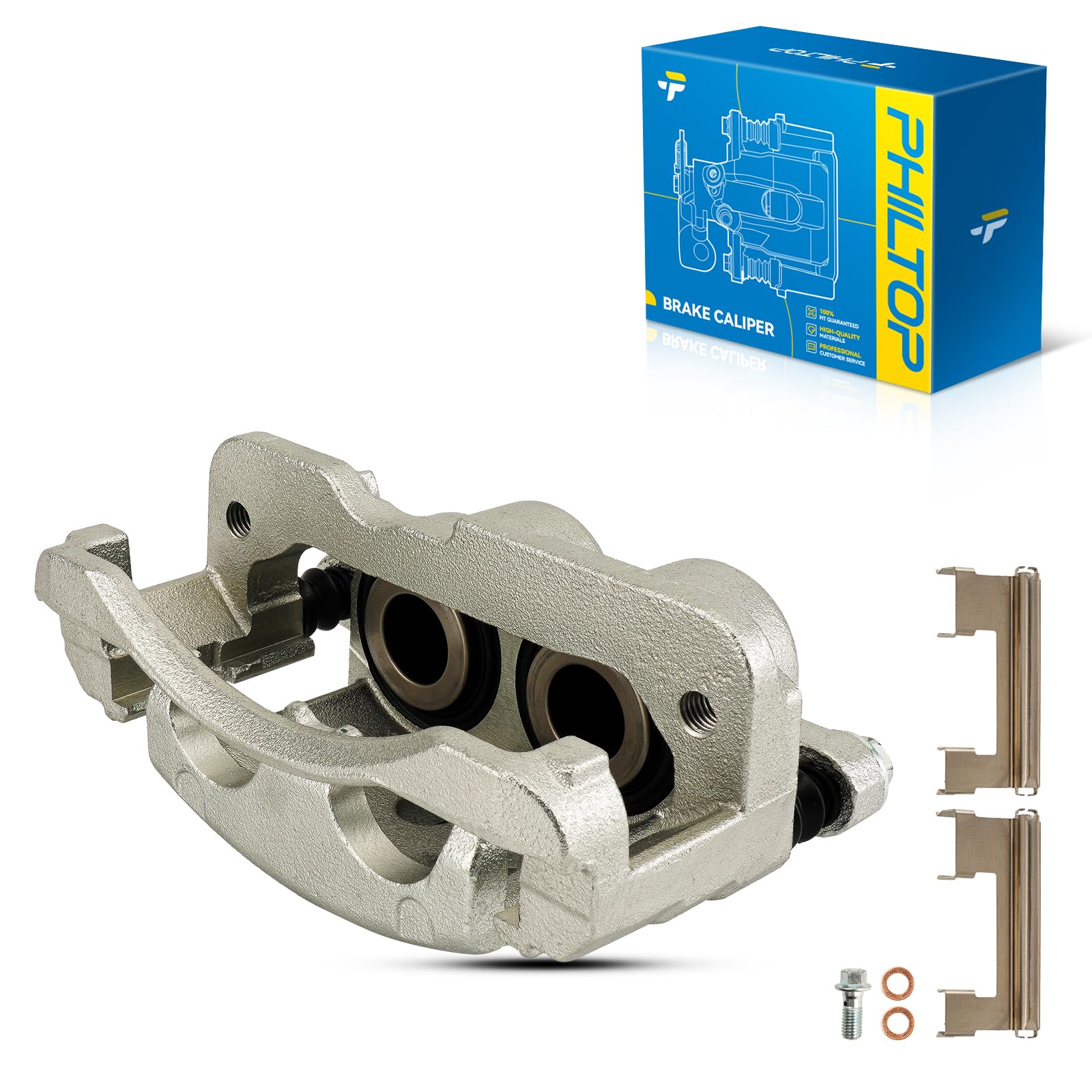 PHILTOP 18B5046 18B5047 Rear Disc Brake Caliper Assembly Fit for 2007-2017 Jeep Wrangler, 2008-2012 Jeep Liberty, 2007-2011 Dodge Nitro, 2018 Jeep Wrangler JK