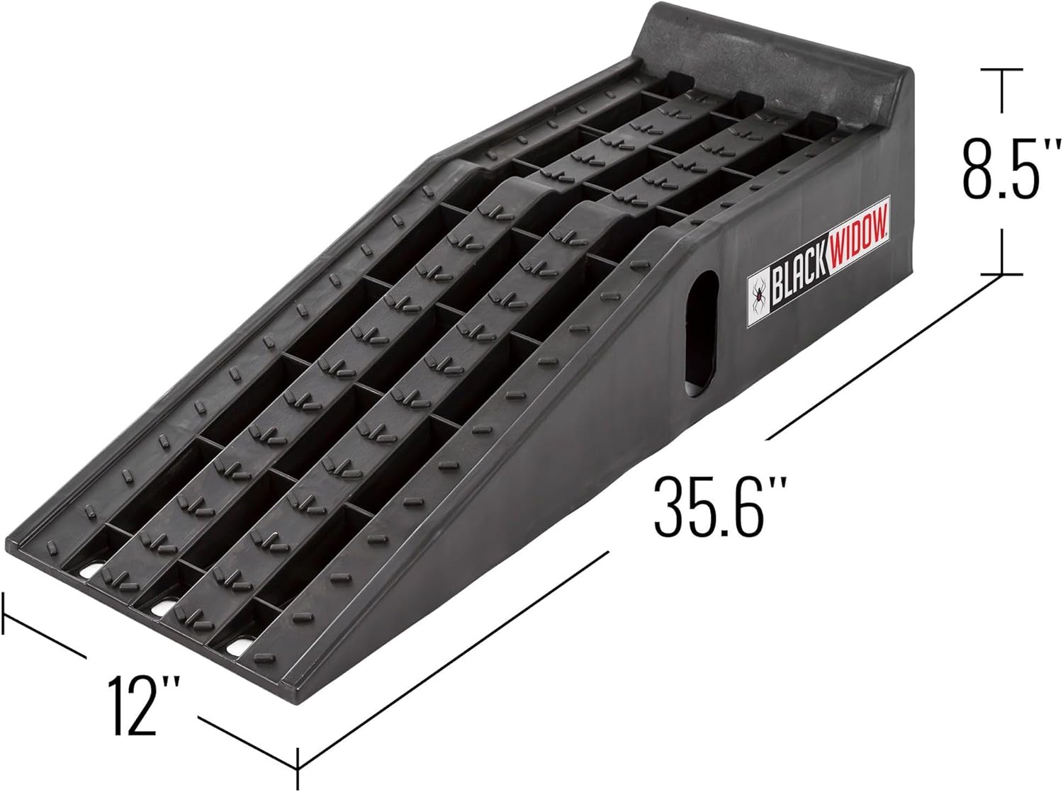 Black Widow Plastic Car Service Ramps - Lifts Vehicles 6.25" H for Maintenance or Oil Changes - Each Ramp is 12" W and 10,000 lbs. Capacity Per Pair-Pack of Two