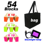 54 Piece Giant Tumble Tower Outdoor Games, Glow in The Blacklight Tumble Tower Yard Games,Outdoor Board Game for Kids and Adults for Family Game Night (Giant)