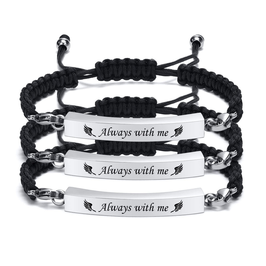 MPRAINBOW Adjustable Cremation Memorial Urn Bracelet, Stainless Steel Cremation Manmade Braided Urn Bracelet Keepsake Urn Bracelet for Ashes with Fill Kit