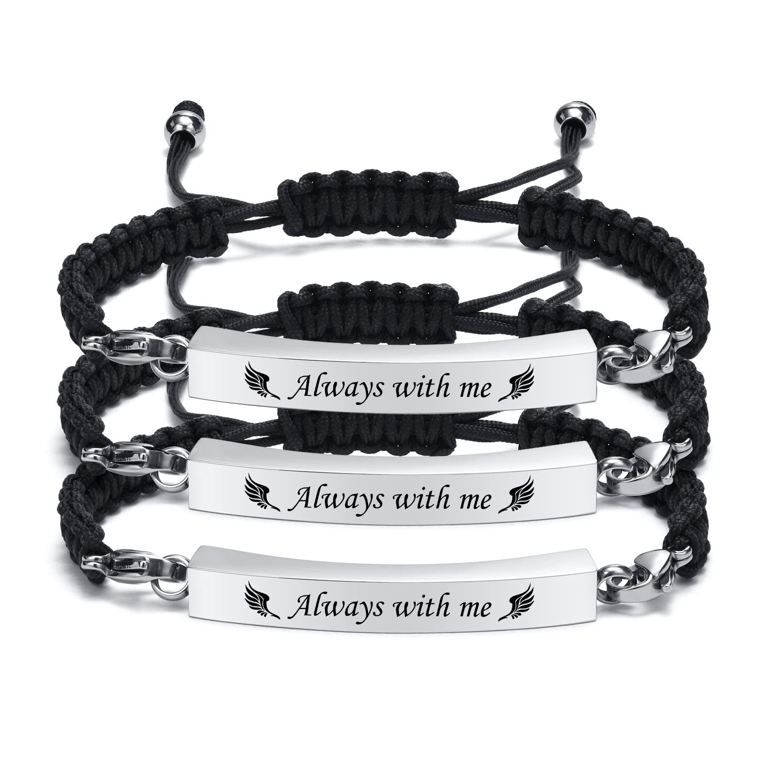 MPRAINBOW Adjustable Cremation Memorial Urn Bracelet, Stainless Steel Cremation Manmade Braided Urn Bracelet Keepsake Urn Bracelet for Ashes with Fill Kit