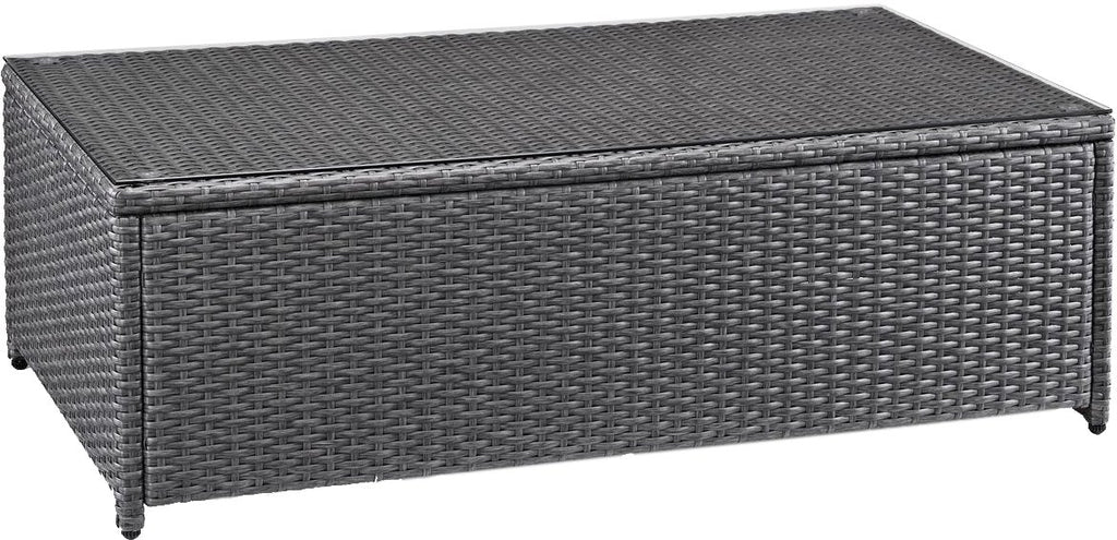 Crosley Furniture Palm Harbor All Weather Rattan Wicker Outdoor Coffee Table for Patio, Deck, Porch, Brown