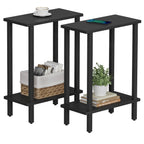 TUTOTAK Small Side Table, Narrow End Table, Skinny Sofa Table, Slim Nightstand, Couch Table, Living Room, Bed Room, Black TB01BK062