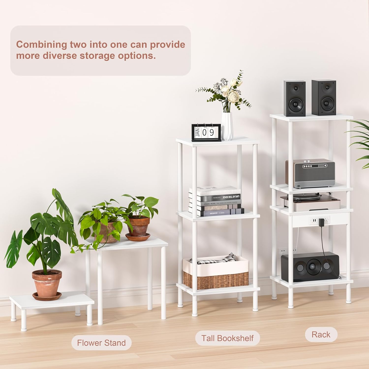 End Table,Small Side Table,2-Tier Nightstand with Storage Shelf,Sofa Bedside Table for Small Spaces in Living Room,Bedroom, Office,Stable Frame,Easy Assembly,White