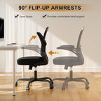 Office Chair, Ergonomic Desk Chairs 330LBS Capacity High Back Mesh Computer Chair with Flip-up Armrests, Comfy Work Chair with Adjustable Lumbar Support, Rolling Chair