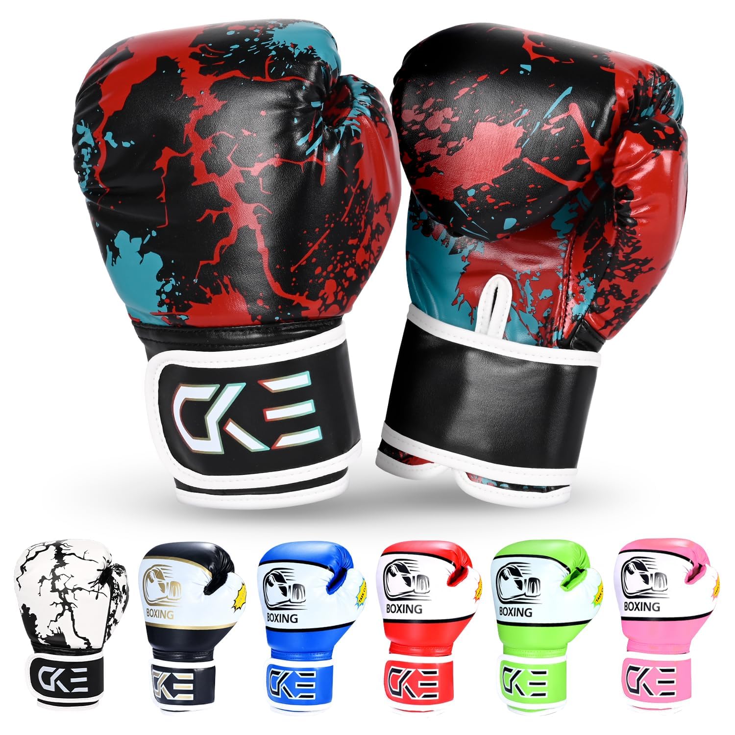 CKE Kids Boxing Gloves for Kids Boys Girls Junior Youth Toddlers Age 5-12 Years Training Boxing Gloves for Punching Bag Kickboxing Muay Thai