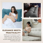 بالش گوه‌ای شویون برای تختخواب، بالش مثلثی برای تاج تخت، بالش تاج تخت برای مطالعه، مناسب تخت‌های روز و تخت‌های دوطبقه با روکش مخملی قابل جدا شدن