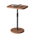 Adjustable End Table, Small Round Side Table, Drink Table for Small Spaces, Pedestal Nightstand for Living Room, Bedroom, Sofa Couch, Rustic Brown ET-010BR