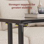 Simple Trending C Table Tempered Glass End Table, Couch Side Table, Snack Sidetable with Metal Frame, TV Tray Table for Small Space, Sofa Couch and Bed Side Table, Black
