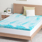 EGO Topper 2 Inch Full Memory Foam Mattress Topper, Cooling Gel Foam Mattress Topper for Pressure Relief, Ventilated Design Bed Topper in a Box, CertiPUR-US Certified, 54"×75", Medium