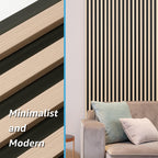 Art3d 8-Pack WPC Wood Slat Wall Panel for Interior Wall Décor, 3D Wood Fluted Acoustic Wall Paneling for Living Room Bedroom Home & Office Accent Wall Decor - 96 x 6 Inch Oak