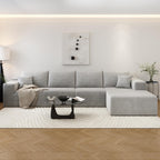 107.5" Cloud Sectional Couch with L-Shape Chaise,Modern Modular Sofa with Deep Seat, Upholstered Couches for Living Room Bedroom Apartments,No Assembly Required, (Black,Right Facing Chaise)