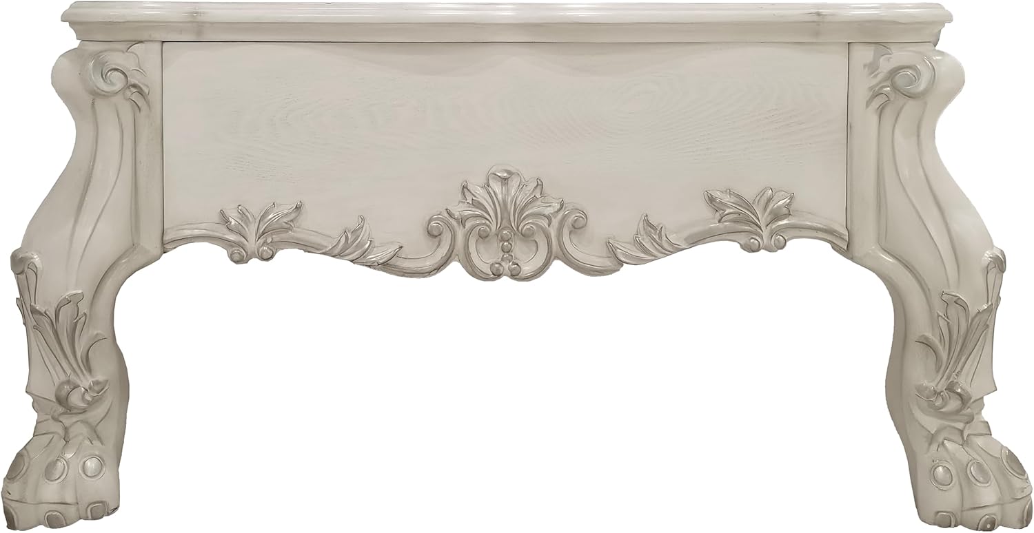 Acme Dresden 2 Drawers Coffee Table in Bone White