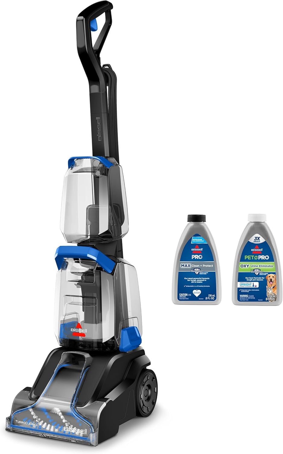 BISSELL TurboClean, Upright Carpet Cleaner, Pro Max Clean & Protect + Oxy Urine Eliminator Formula Included, 3952