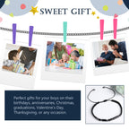 VOHIVI To My Son Bracelet from Mom,Morse Code Bracelets with Engraved Wallet Card,Adjustable Handmade Mens Beaded Bracelets easter basket stuffers