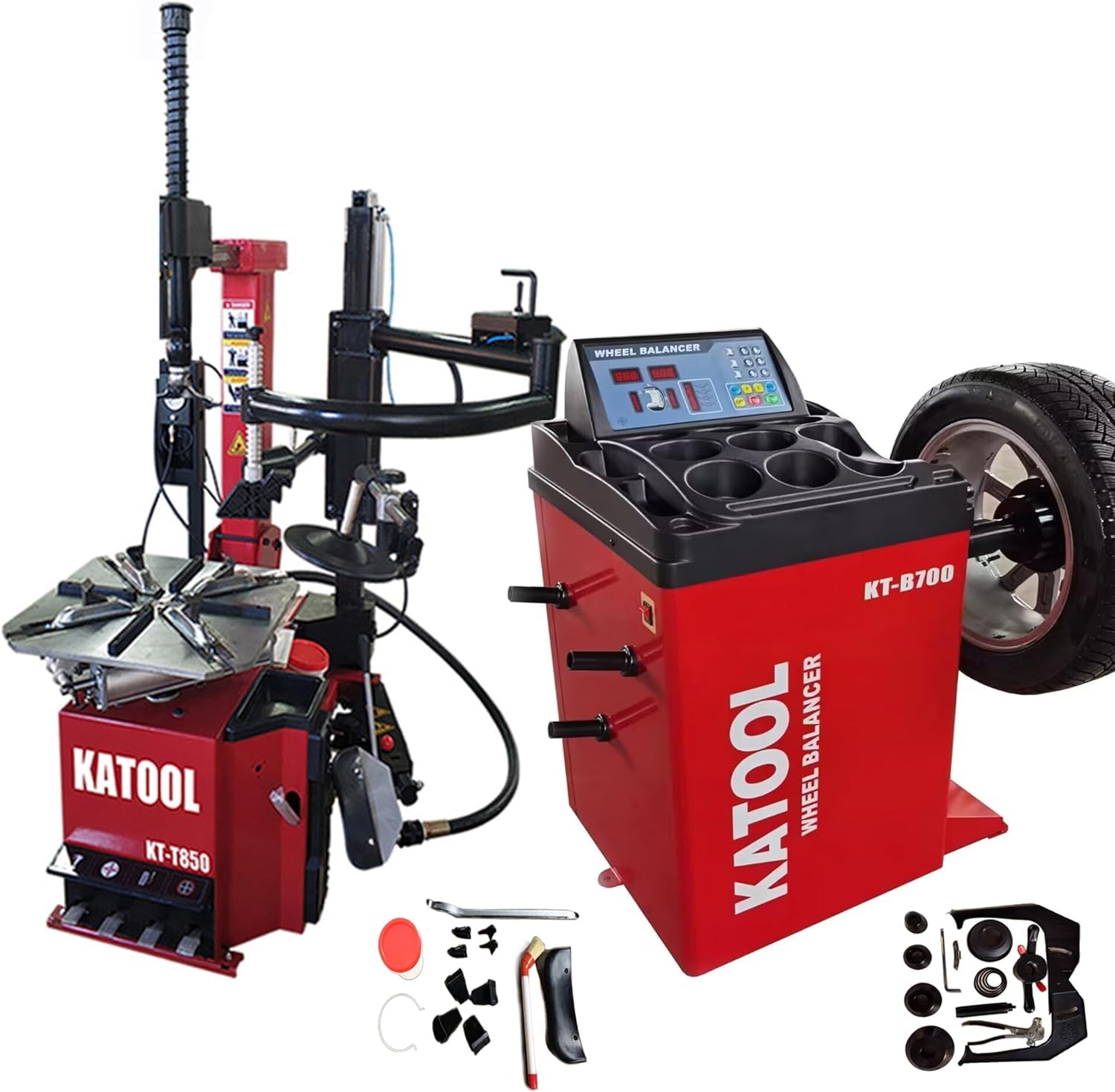 KATOOL 2.0HP Bead Blaster 24" Clamping Tire Changer Machine with 4 Aluminum Pedal KT810 Wheel Changer Tire Changer Machine Garage Equipment Auto Repair