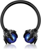 OUFER 316L Surgical Steel Circular Earrings Two White Opals Surrounded by Dragon Claws Cartilage Earing Ear Body Piercing Jewelry Helix Earrings Piercing…