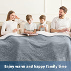 Heated Electric Blanket Queen Size - 84" x 90" Heating Blanket with Dual Control, 10 Levels & 8 Hours Auto Off, Soft Warm Flannel Gift with Over-Heat Protection, ETL & FCC Certified