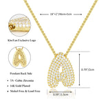 KissYan Bubble Letter Necklace, 14K Gold Plated Balloon Initial Pendant Box Chain Necklace Dainty Pave CZ Jewelry Gift for Women(20mm A)