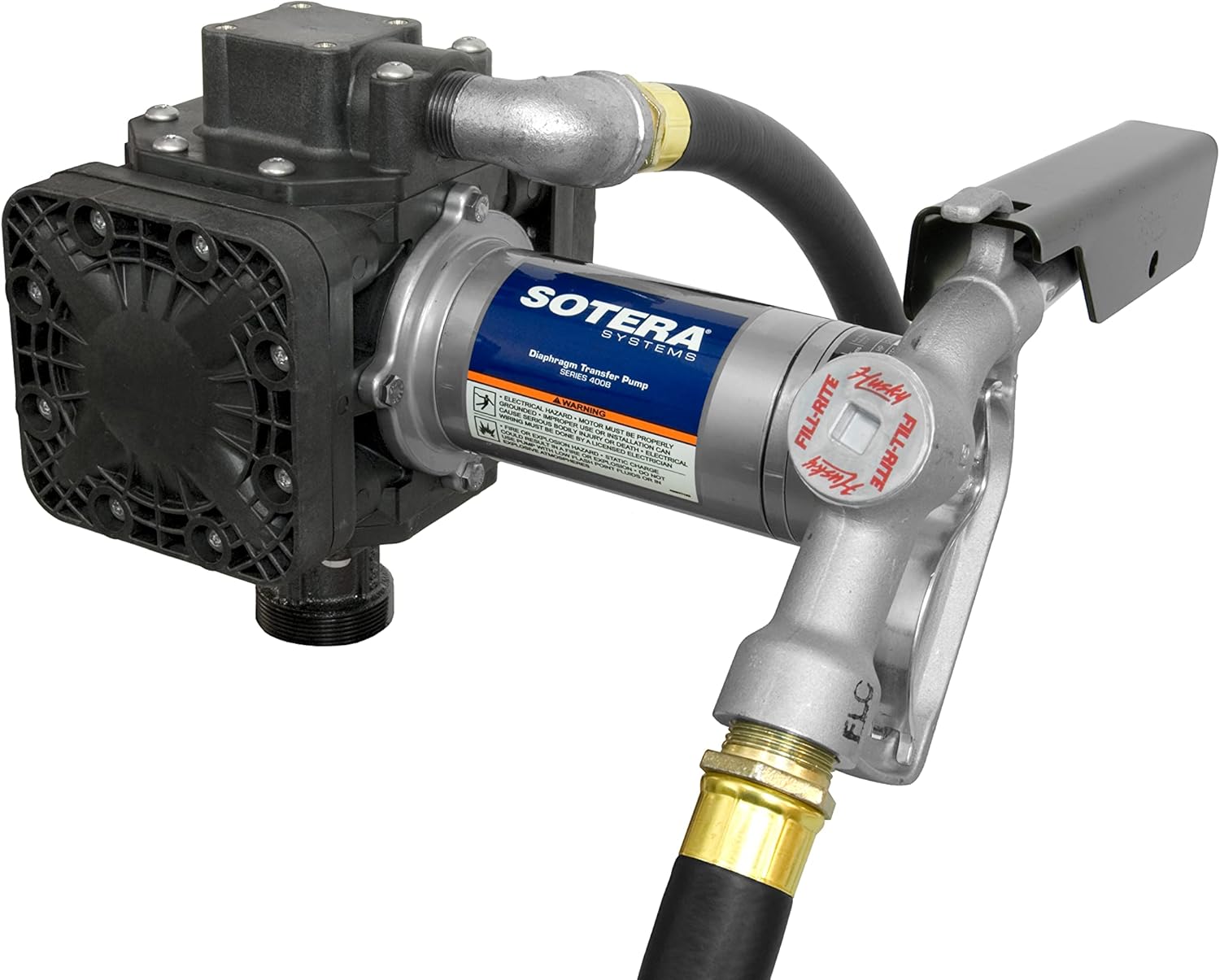 Sotera FR450B 115V DC Oil Transfer Pump, Bung Mount with Suction Pipe - Double Diaphragms - Consistent Performance - Fluid-Compatible - Mobile - Multiple Configurations - Thermally-Protected Motor