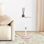 Acrylic Drink Table,Iridescent Clear Side Table for Small Spaces,Colorful Round Drink Side/End Table for Living Room,Bedroom,Bathroom,9.8" L x 9.8" W x 21.5" H