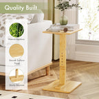 Amazer Bamboo End Table, Height Adjustable Side Table for Couch, Small Drink Table for Small Places, Sofa Tray Table for Living Room, Bedroom Home Office, Natural Color