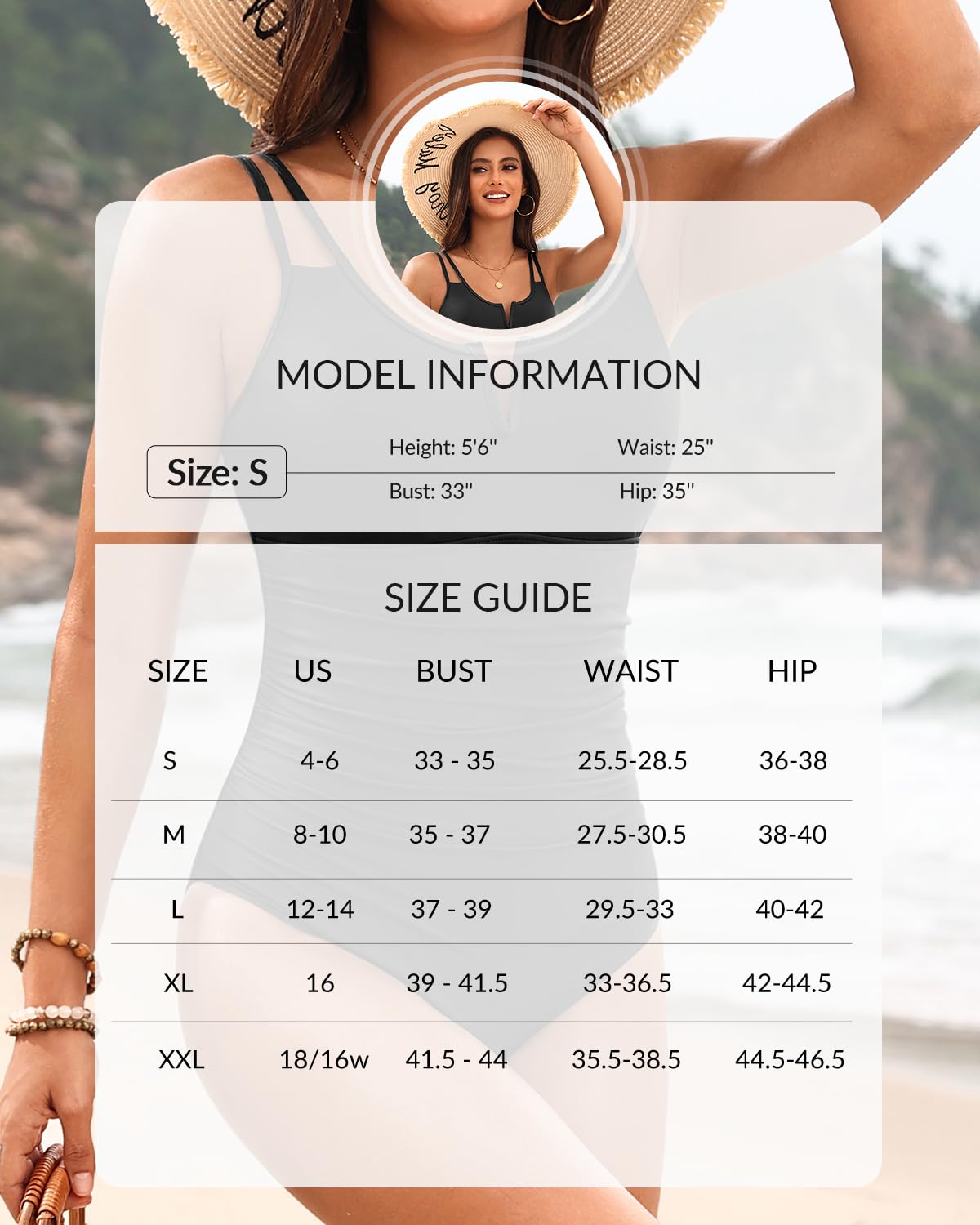 Womens One Piece Swimsuit Tummy Control - Slimming Bathing Suit V Wired Full Coverage 2025 Swimwear Black L