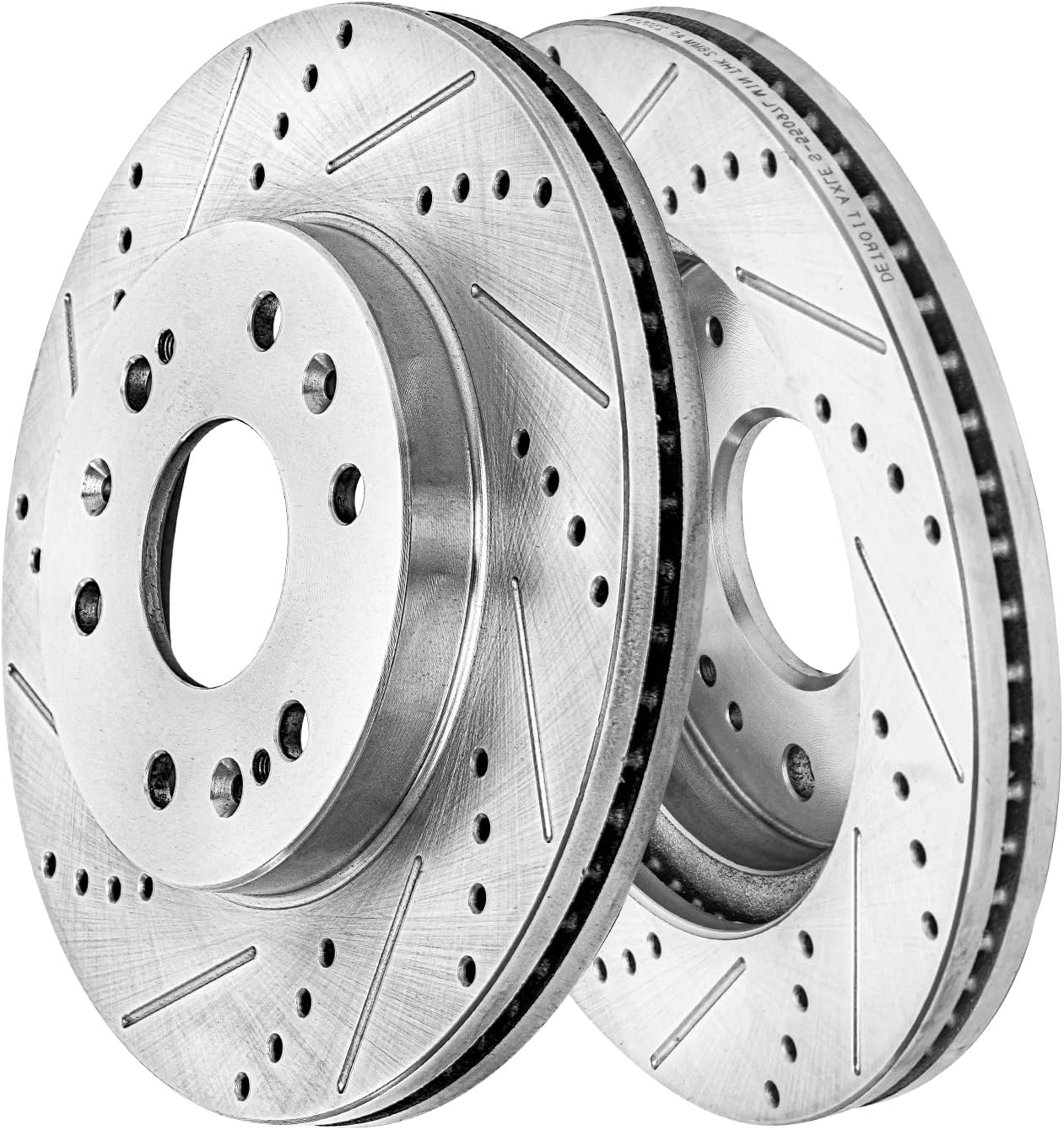 Detroit Axle - Front Brake Kit for Chevy GMC Silverado Sierra Suburban Express Savana 1500 Tahoe Yukon XL Escalade ESV EXT XTS Drilled & Slotted Brake Rotors Ceramic Brakes Pads : 12.99'' inch Rotor
