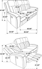 Coaster Home Furnishings Raelynn 2-Piece Upholstered Motion Reclining Sofa Set Grey