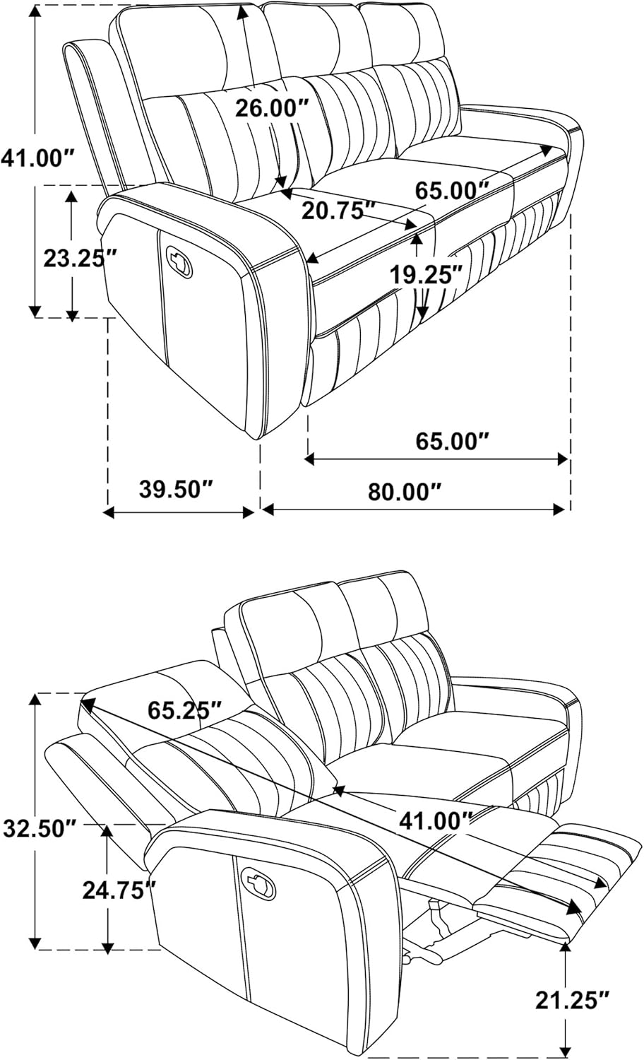 Coaster Home Furnishings Raelynn 2-Piece Upholstered Motion Reclining Sofa Set Grey