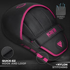 RDX Boxing Pads Curved Focus Mitts, Maya Hide Leather Kara Hook and jab Training Pads, Adjustable Strap Ventilated, MMA Muay Thai Kickboxing Coaching Martial Arts Punching Hand Target Strike Shield