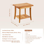 VEVOR Teak Shower Bench, 20in Waterproof Wood Shower Stool with Storage Shelf Non-Slip Foot Pads, 400 lbs Load Capacity Shower Chair Seat, for Bathroom Indoor and Outdoor Use
