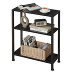 3-Tier Side Table, Small End Table, Sofa Side Table for Narrow Spaces, Slim End Table, Nightstand Table, for Living Room Bedroom Office, Rustic Brown