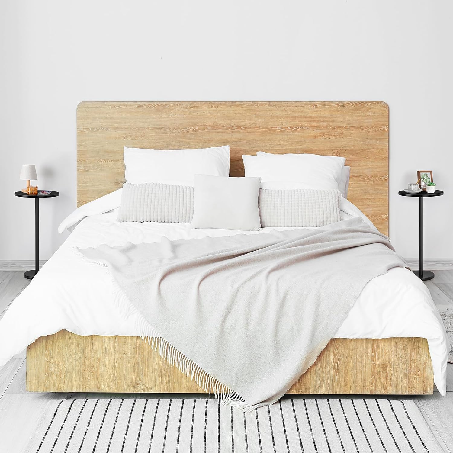 Round Side Table Small End Table Set of 2 Black Round Coffee Table Modern Nightstand Kids Bedside Table Outdoor Accent Table for Small Spaces Living Room Bedroom Patio