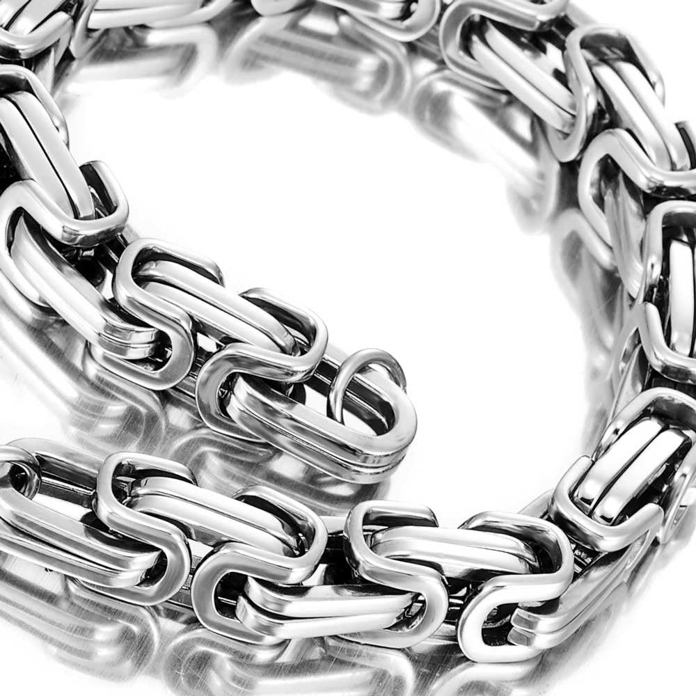 Urban Jewelry Men's Bracelet Stainless Steel Silver 8.5 inch L x 0.25 inch W (With Branded Gift Box)